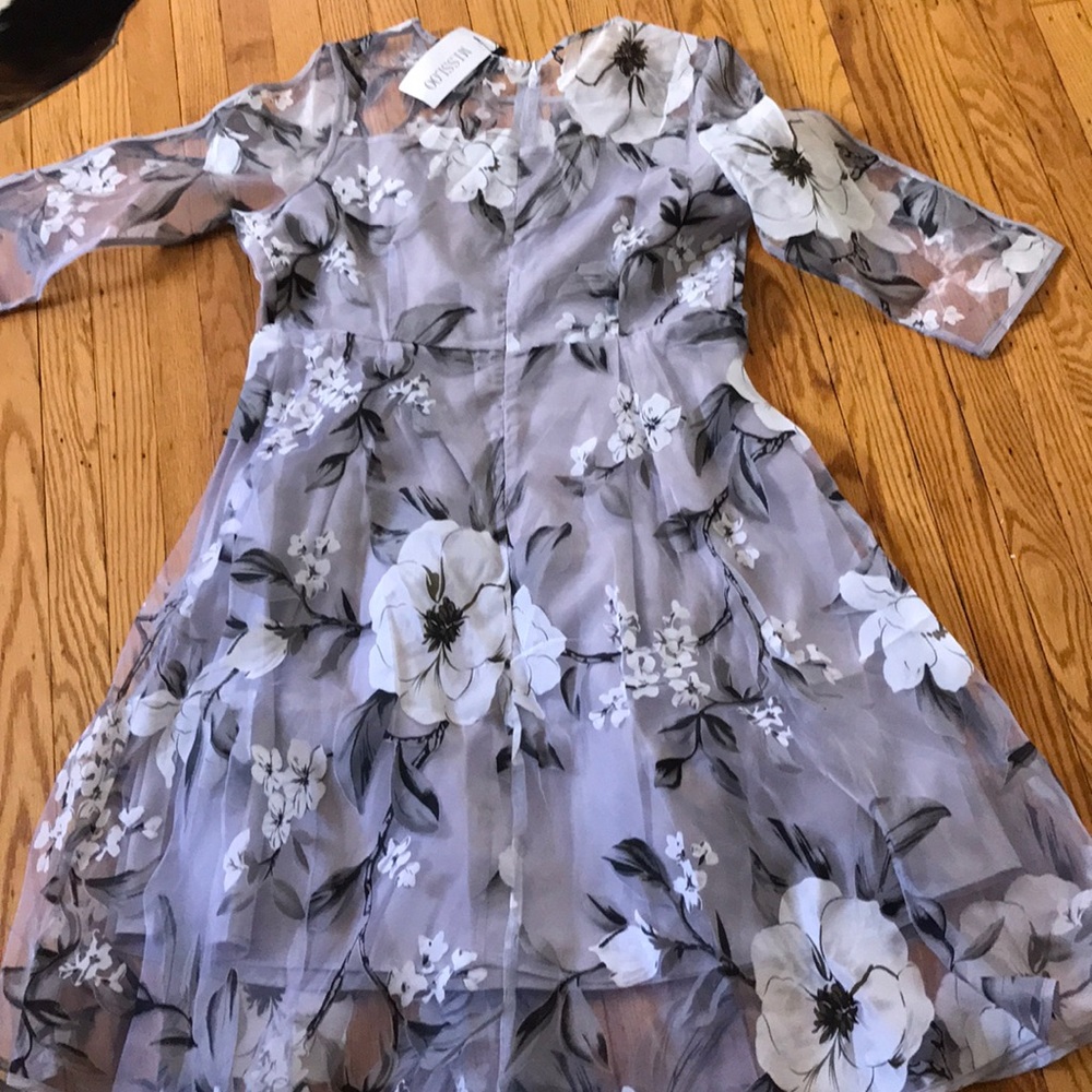 Stunning Retro Style Gray Floral Dressπππ - Picture 7 of 7